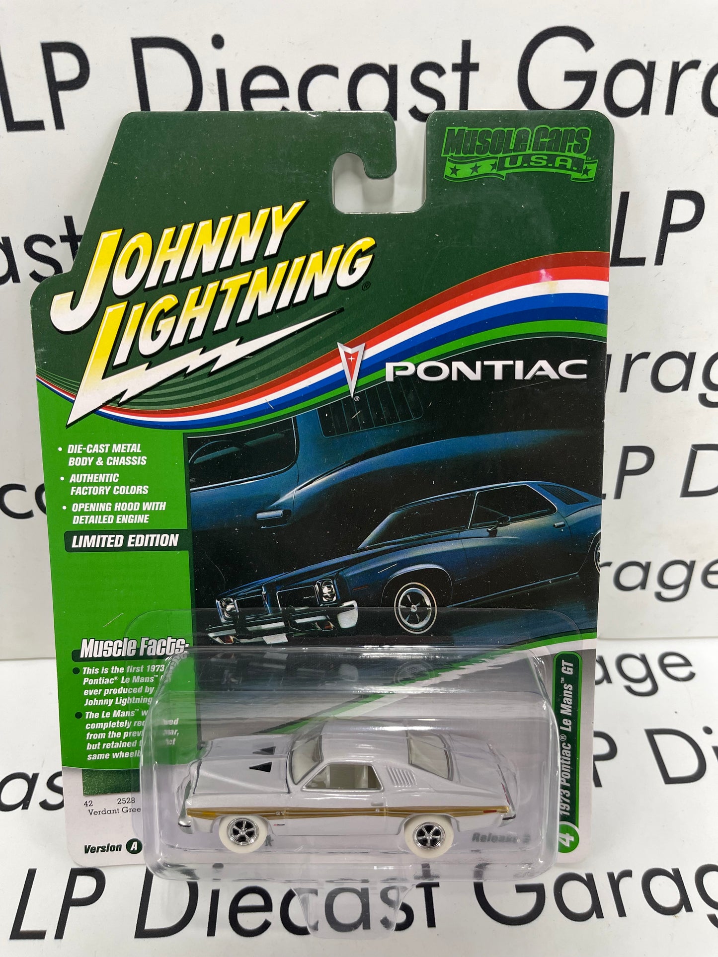 JOHNNY WHITE LIGHTNING *CHASE* 1973 Pontiac Le Mans GT Verdant Green  Muscle Cars USA 1:64 Diecast