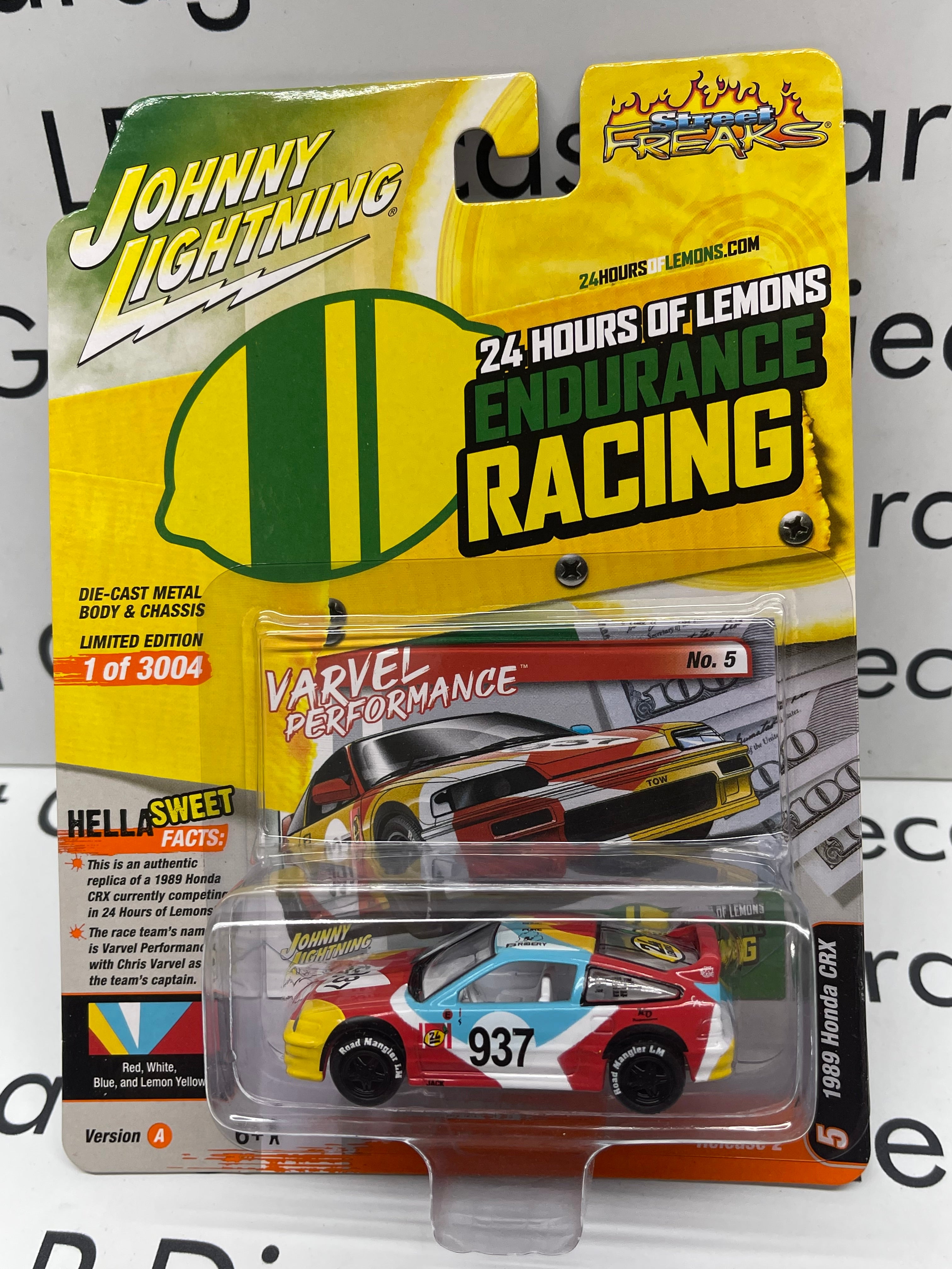 JOHNNY LIGHTNING 1989 Honda CRX Varvel Performance 24hr Lemon Enduranc ...