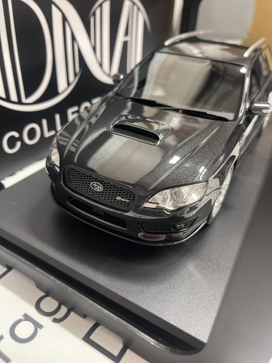 DNA Collectibles 2006 Subaru Legacy Touring Wagon STI S402 Dark Gray 1:18 Scale Resin Model