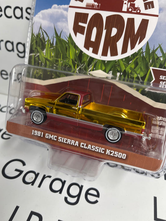 CHROME CHASE GREENLIGHT 1981 GMC Sierra Classic Tan 1:64 Diecast Down on the Farm Truck