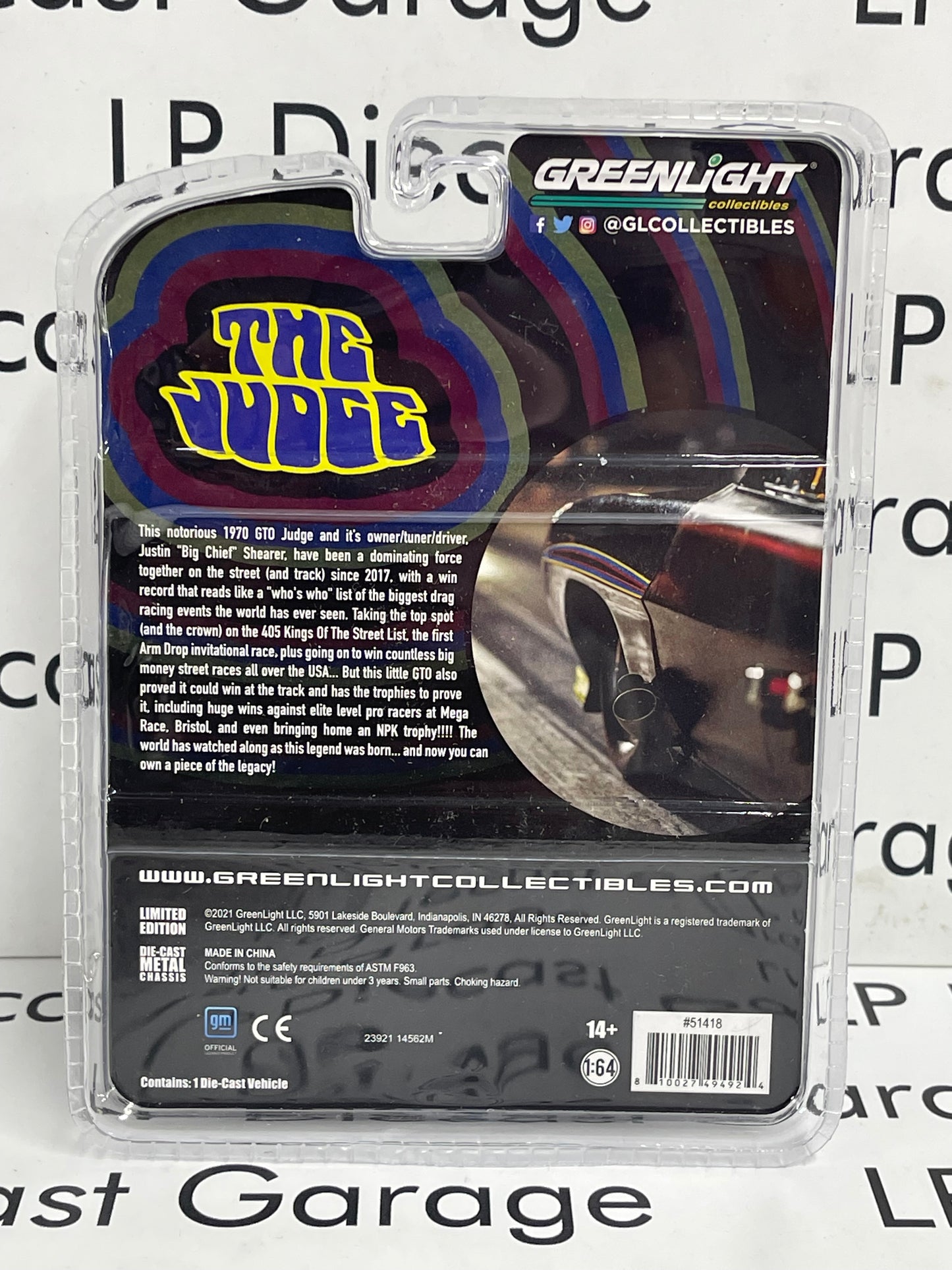 SIGNED GREENLIGHT 1970 Pontiac GTO The Crow Street Outlaws 1:64 Diecast