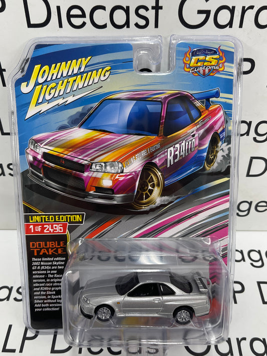 JOHNNY LIGHTNING 2002 Nissan Skyline GT-R (R34) Silver No Graphics CS Customs Exclusive 1:64 Diecast