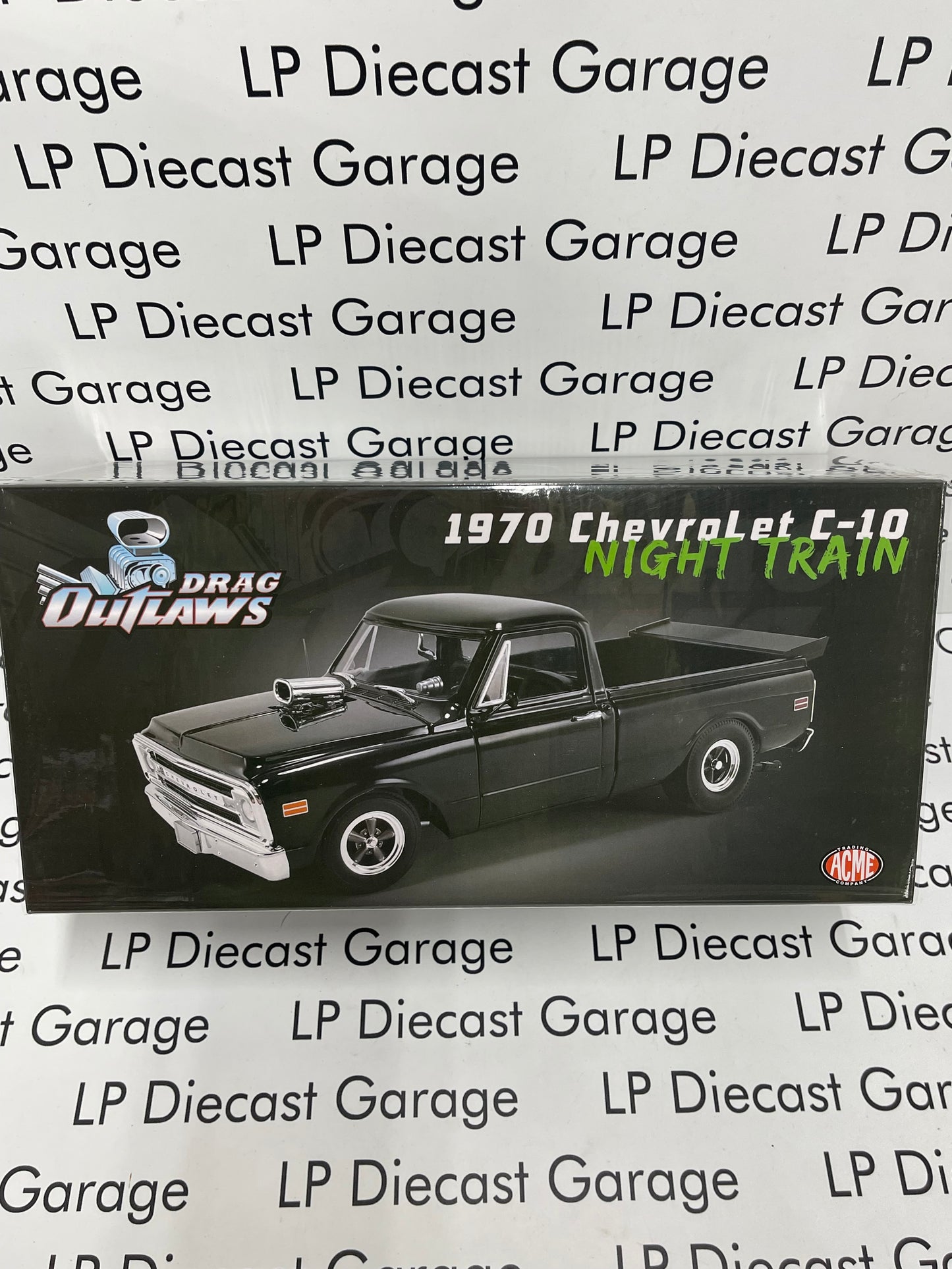 ACME 1970 Chevrolet C-10 Night Train Black Drag Outlaws Truck A1807216 1:18 Diecast