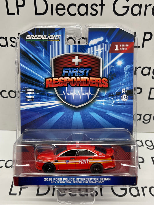 GREENLIGHT 2016 Ford Police Interceptor FDNY First Responders 1:64 Diecast