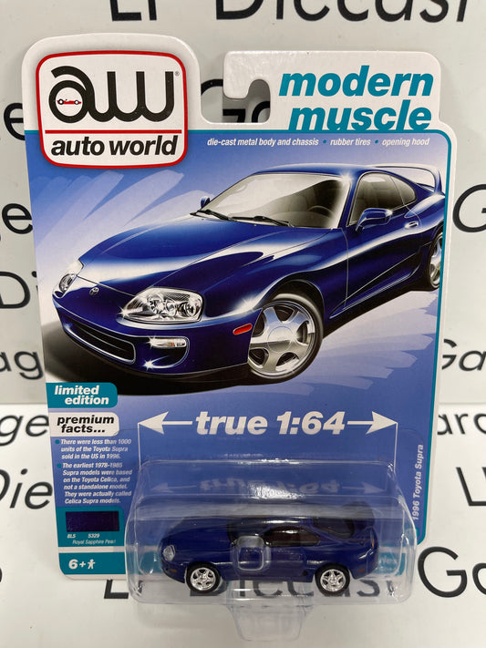 AUTO WORLD 1996 Toyota Supra Royal Sapphire Pearl Modern Muscle 1:64 Diecast