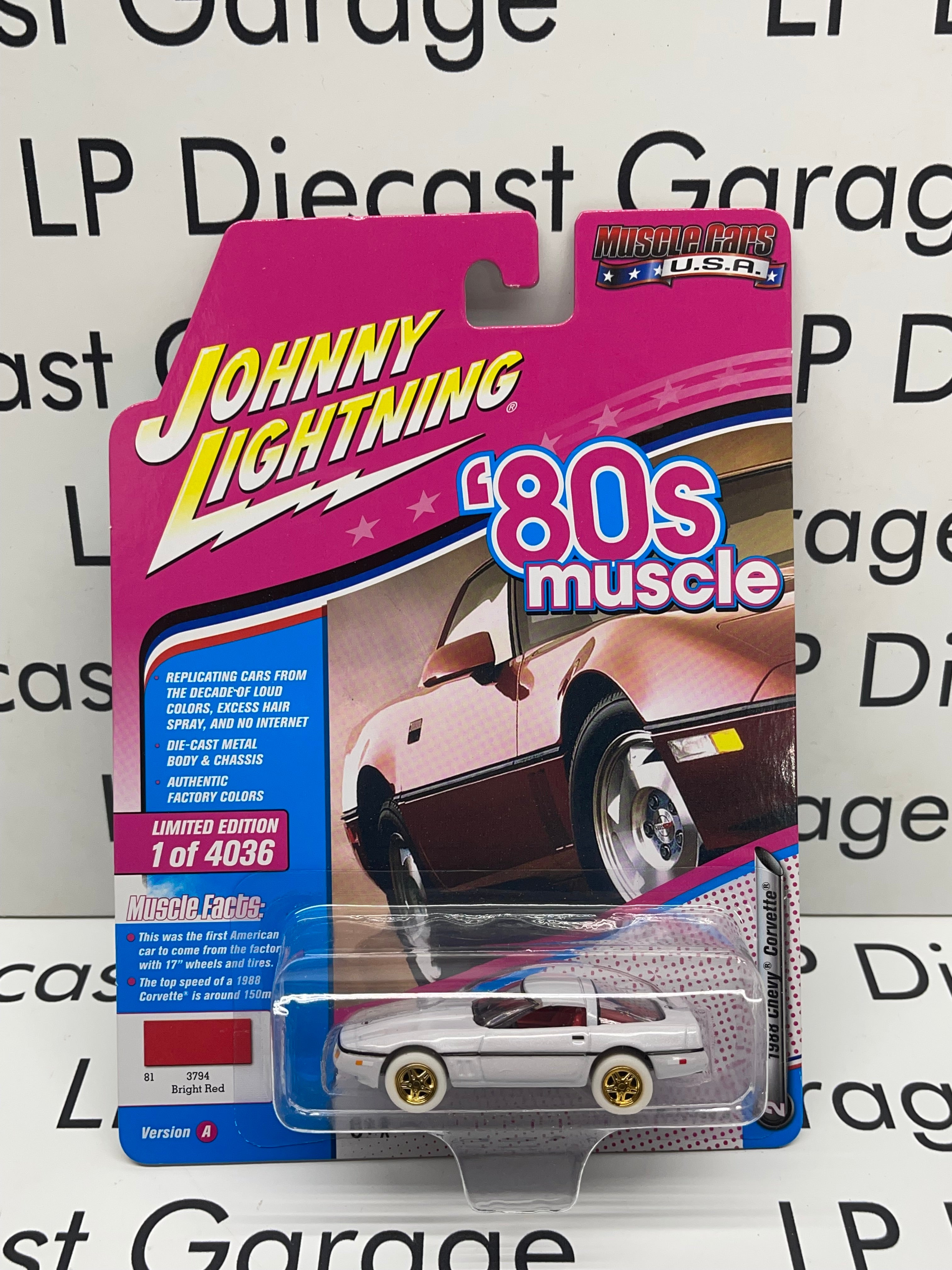 JOHNNY WHITE LIGHTNING Chase 1988 Chevrolet Corvette Red 80’s Muscle 1 ...