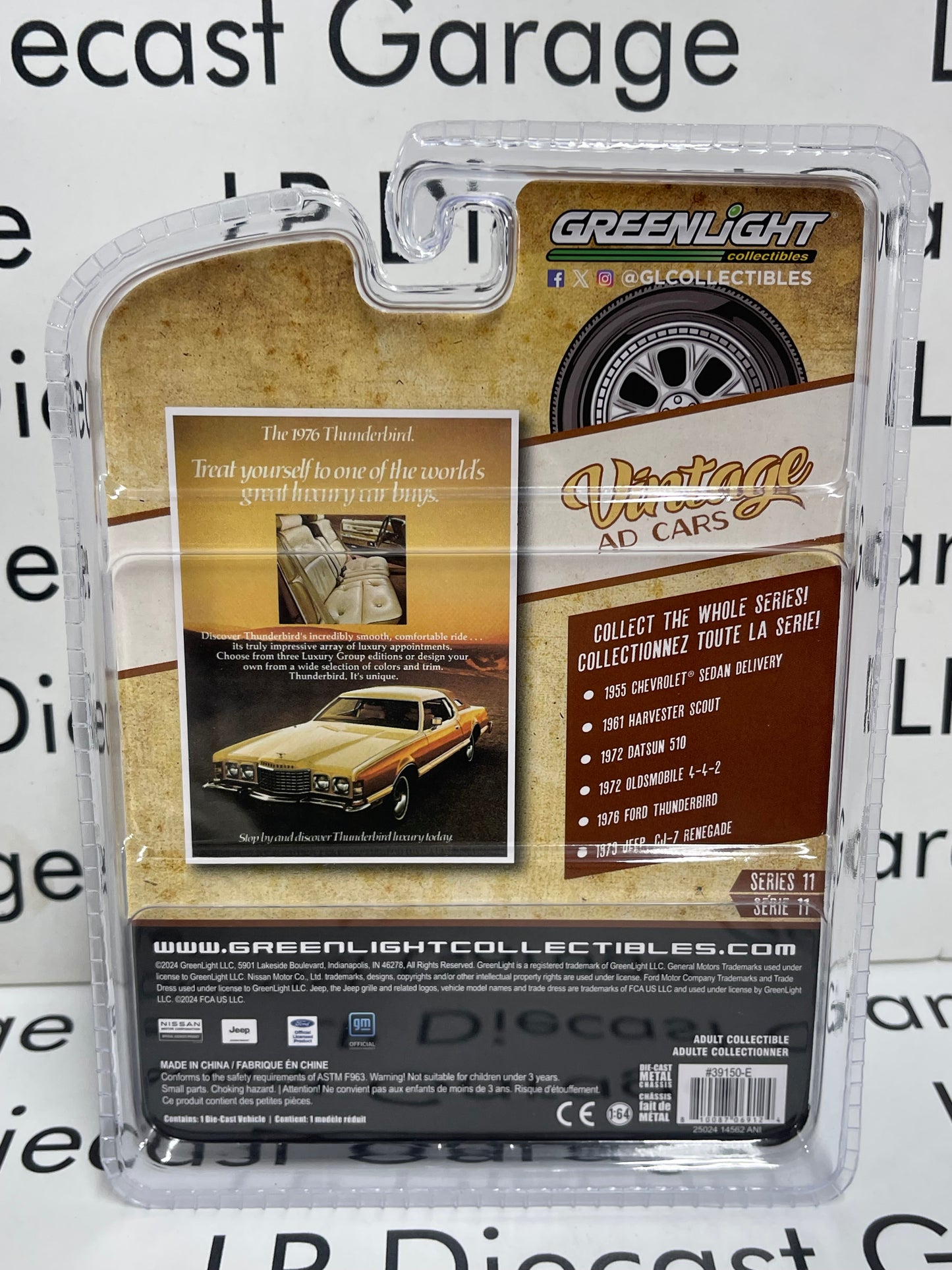 GREENLIGHT 1976 Ford Thunderbird Gold & Beige 2 Tone 1:64 Diecast Vintage Ad Cars