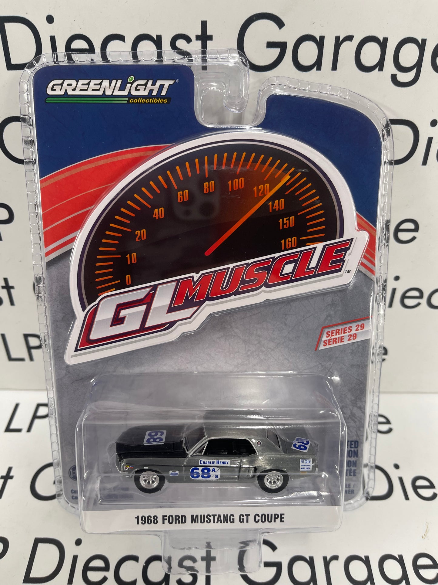 RAW CHASE GREENLIGHT 1968 Ford Mustang GT Coupe #68 1:64 Diecast GL Muscle