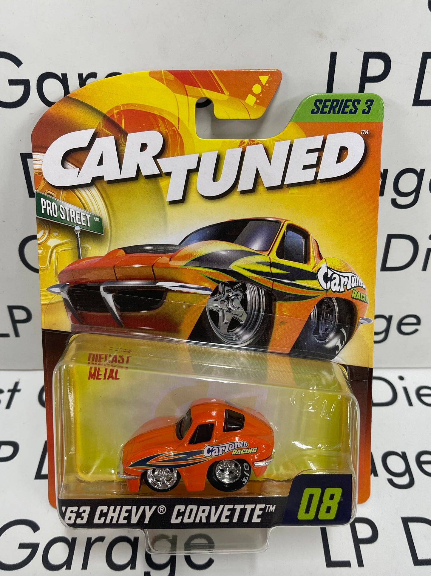 CARTUNED '63 Chevy Corvette Orange Series 3 1:64 Diecast