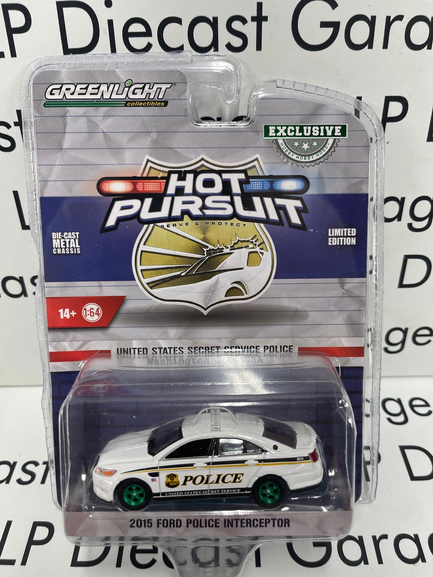 GREENLIGHT *GREEN MACHINE* 2015 Ford Police Interceptor United States Secret Service 1:64 Diecast