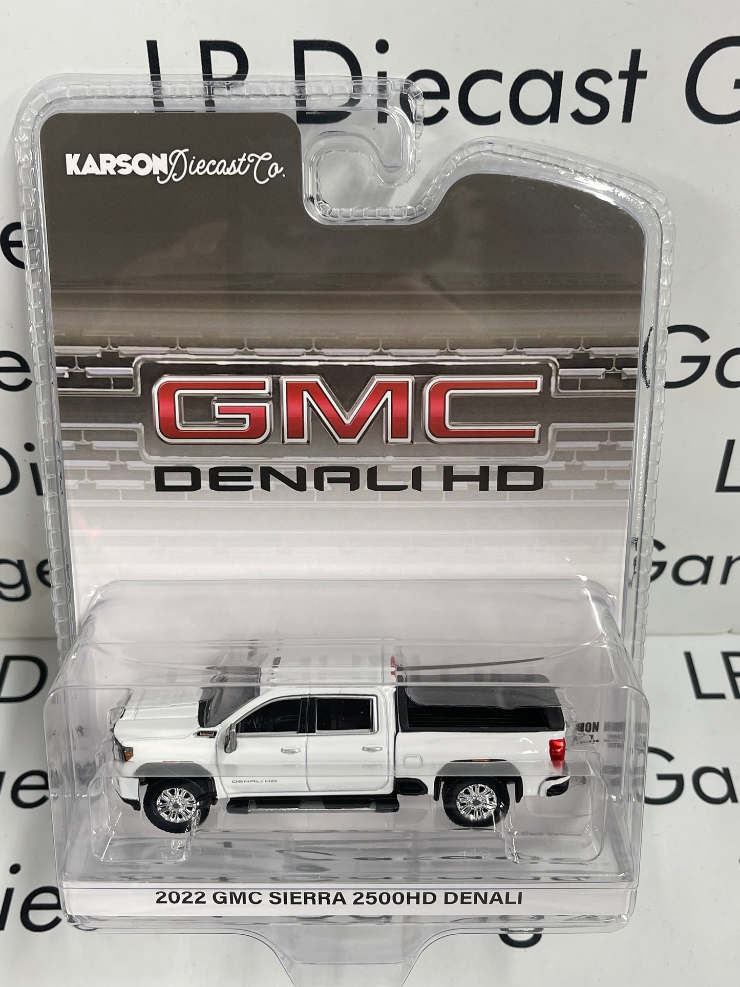 GREENLIGHT 2022 GMC Sierra 2500HD Denali White 1:64 Diecast Karson Exclusive