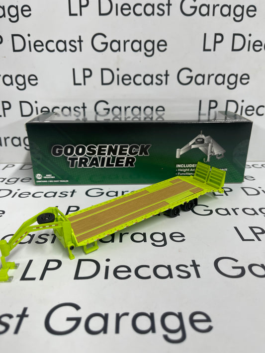 GREENLIGHT Lime Green Gooseneck Deckover Trailer Includes Hitch 1:64 Diecast