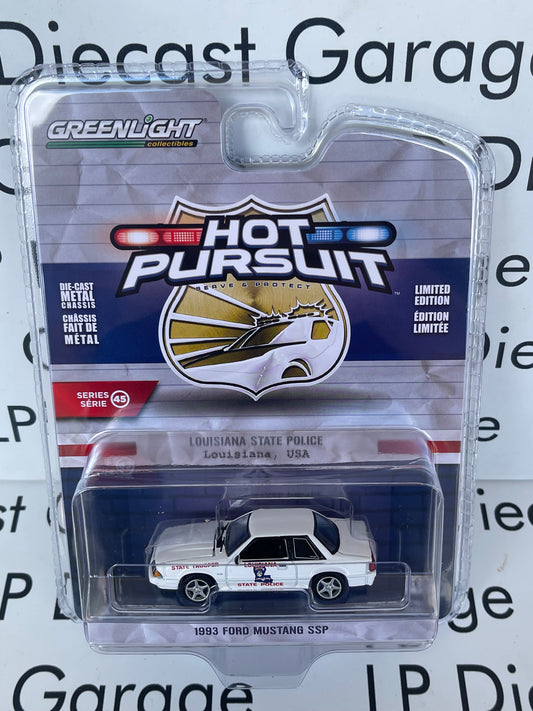 GREENLIGHT Hot Pursuit Series 45 1993 Ford Mustang SSP Louisiana State Police 1:64 Diecast