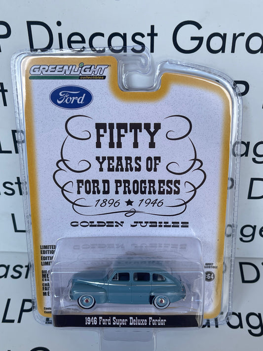 GREENLIGHT 1946 Ford Super Deluxe Fordor Blue Anniversary Edition 1:64 Diecast