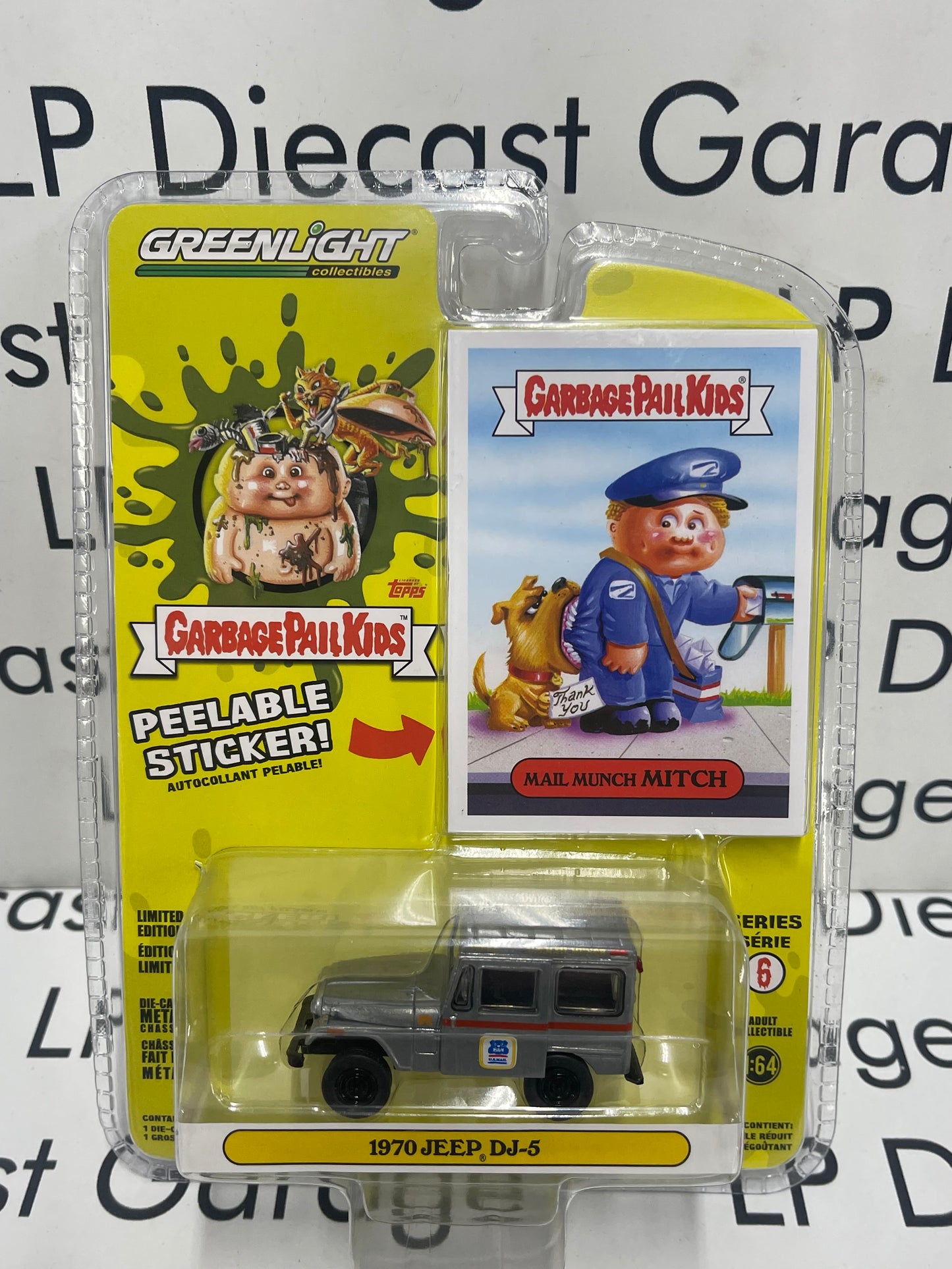 GREENLIGHT *RAW Chase* Garbage Pail Kids 1970 Jeep DJ-5 Mail Munch Mitch 1:64 Diecast