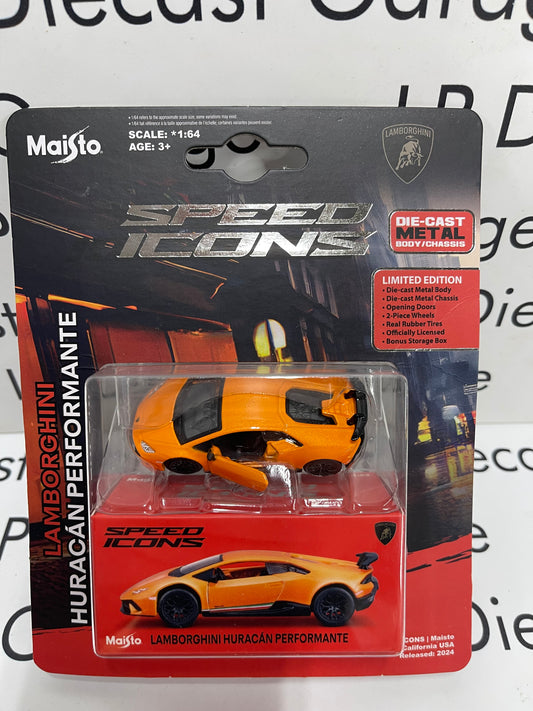 MAISTO Speed Icons Lamborghini Huracan Performante Orange Limited Edition 1:64 Diecast