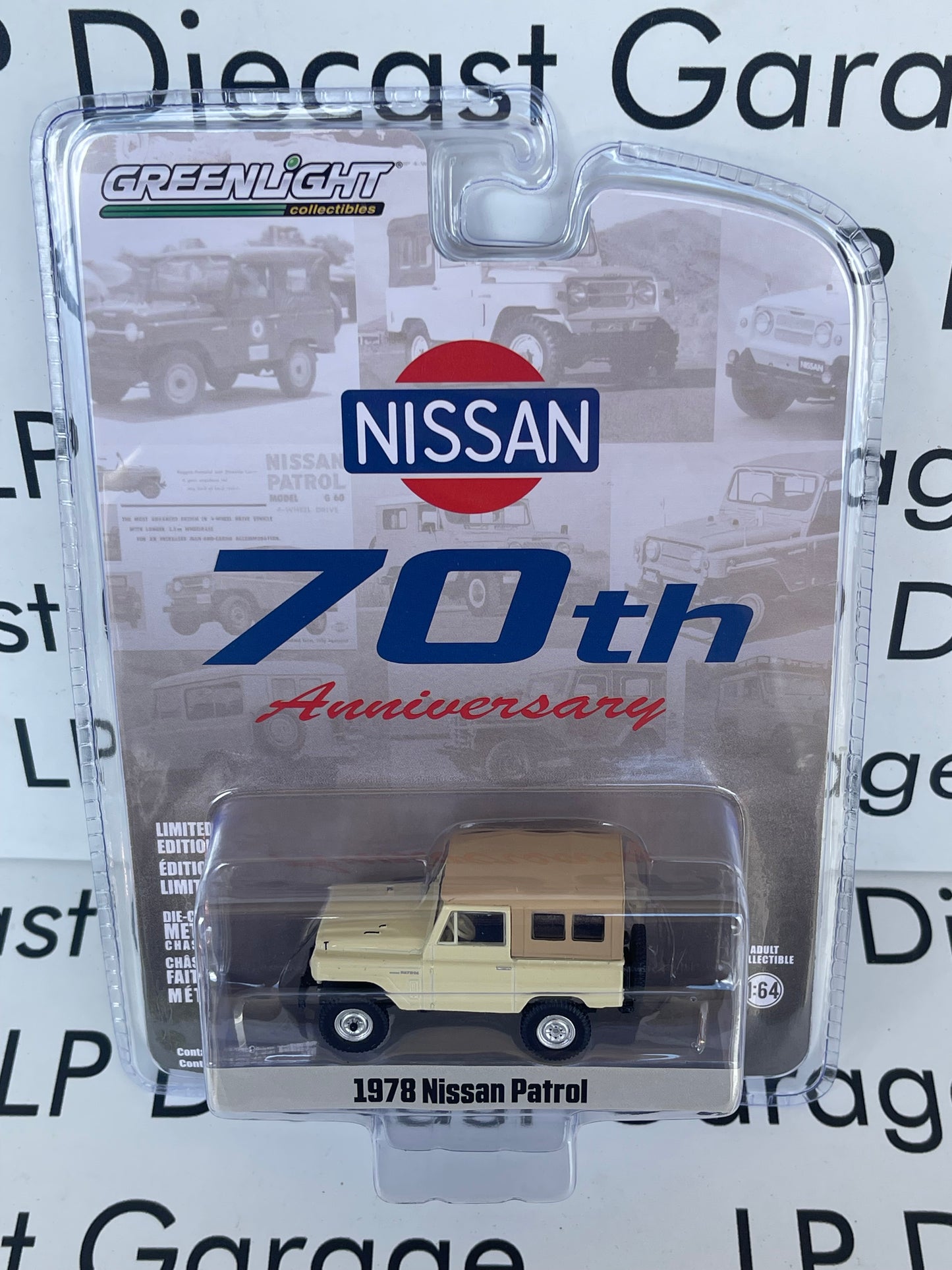 GREENLIGHT 1978 Nissan Patrol Tan 70th Anniversary Edition 1:64 Diecast