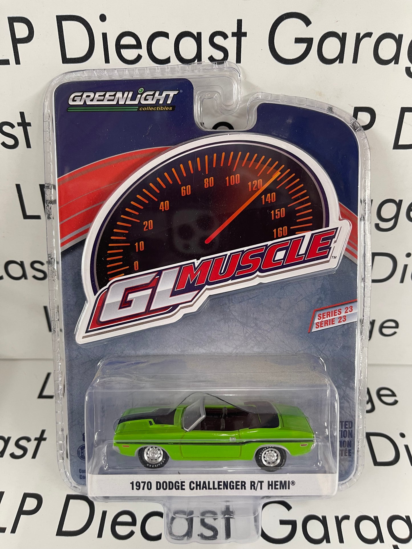 GREENLIGHT 1970 Dodge Challenger R/T Hemi Convertible Green GL Muscle 1:64 Diecast