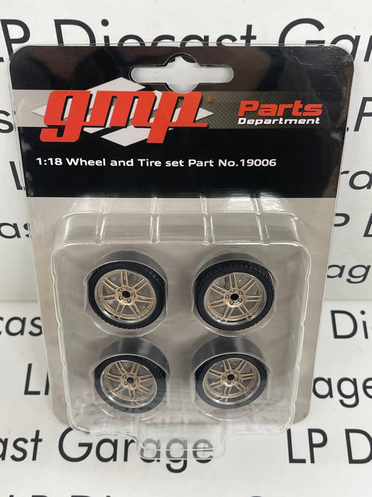 GMP Wheelset Gold 7-Spoke Custom Wheel & Tire Pack for 1:18 Diecast 19006