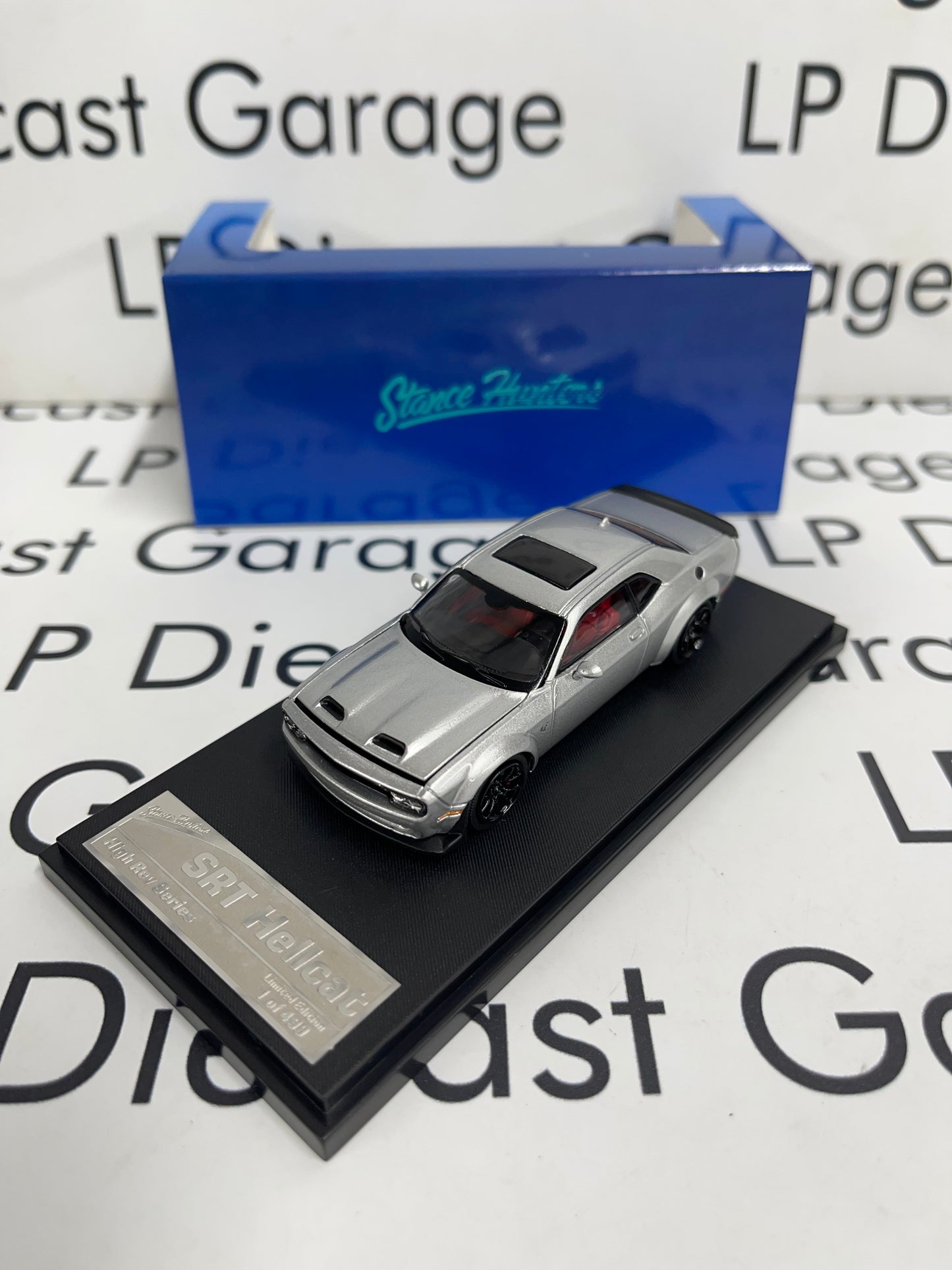 STANCE HUNTERS 2023 Dodge Challenger SRT Hellcat Silver 1:64 Diecast