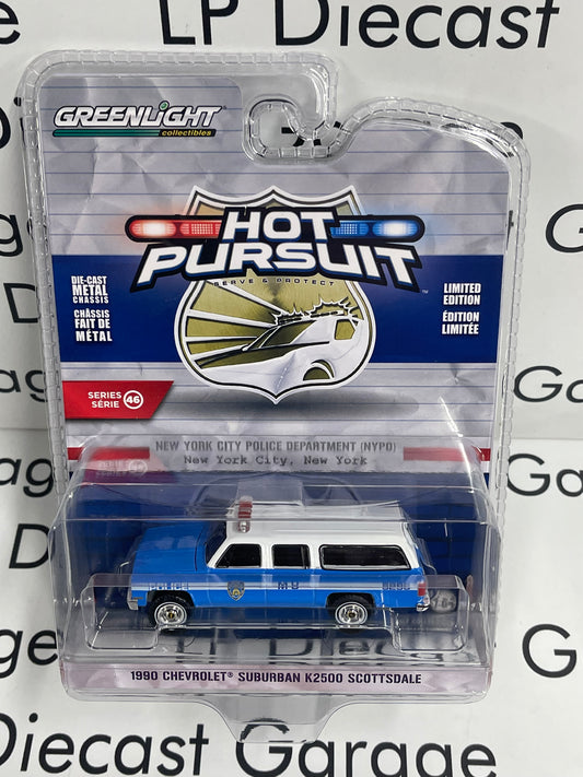 GREENLIGHT 1990 Chevrolet Suburban K2500 NYC Police 1:64 Diecast Hot Pursuit