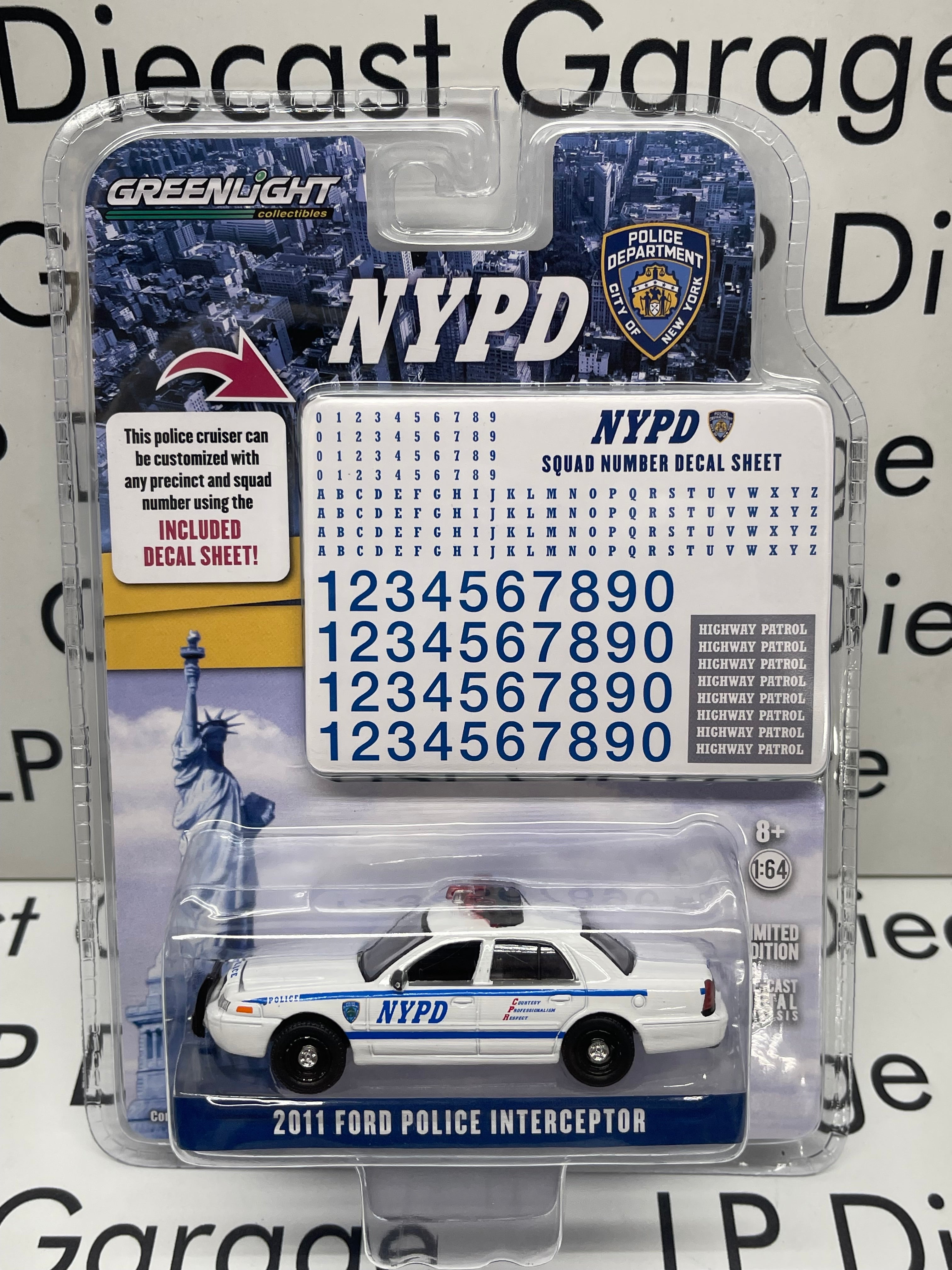 GREENLIGHT 2011 Ford Police Interceptor NYPD with Sticker Decal Sheet ...