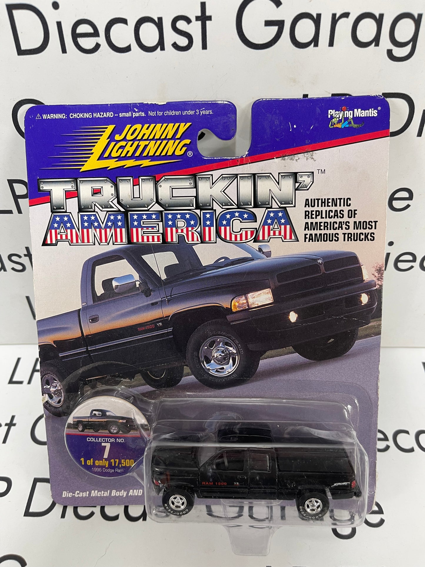 JOHNNY LIGHTNING 1996 Dodge Ram 1500 Sport Black Truck Truckin America 1:64 Diecast