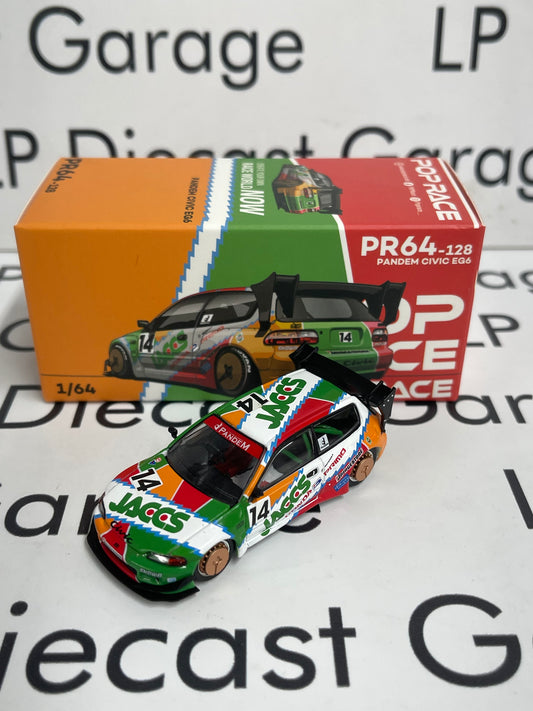 POP RACE Honda Civic EG6 Pandem V1.5 JAACS 1:64 Diecast PR64-0128