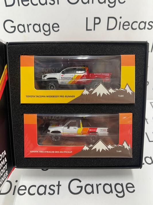 GCD Diecast Talk Exclusive 2-Pack 1985 Toyota Hilux & 2023 Toyota Tacoma TRD Box Set Limited Edition 1:64 Diecast