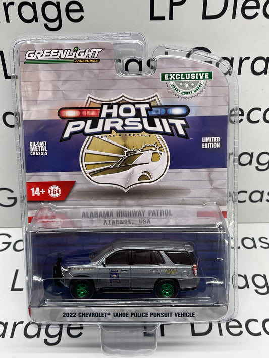 GREENLIGHT *GREEN MACHINE* 2022 Chevrolet Tahoe Police Pursuit Vehicle Alabama Highway Patrol Hot Pursuit 1:64 Diecast