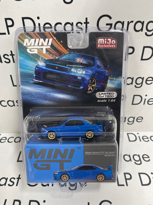 MINI GT Nissan Skyline GT-R Top Secret Bayside Blue MiJo 1:64 Diecast