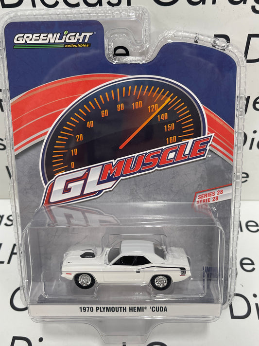 GREENLIGHT 1970 Plymouth Hemi Cuda Alpine White GL Muscle 1:64 Diecast