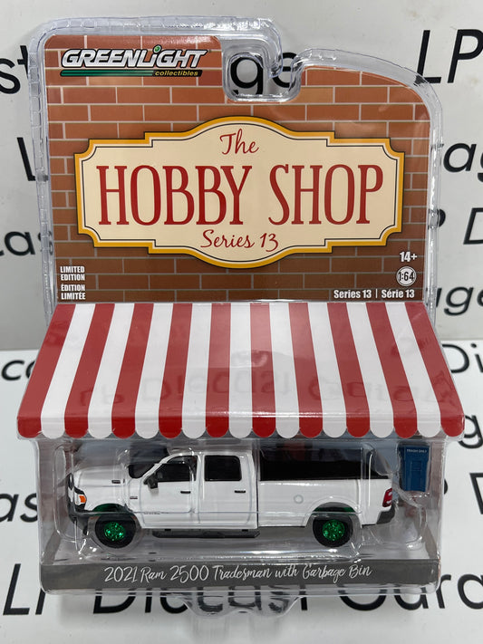 GREENLIGHT *GREEN MACHINE* 2021 Ram 2500 Tradesman w/ Garbage Can "Hobby Shop"  1:64 Diecast