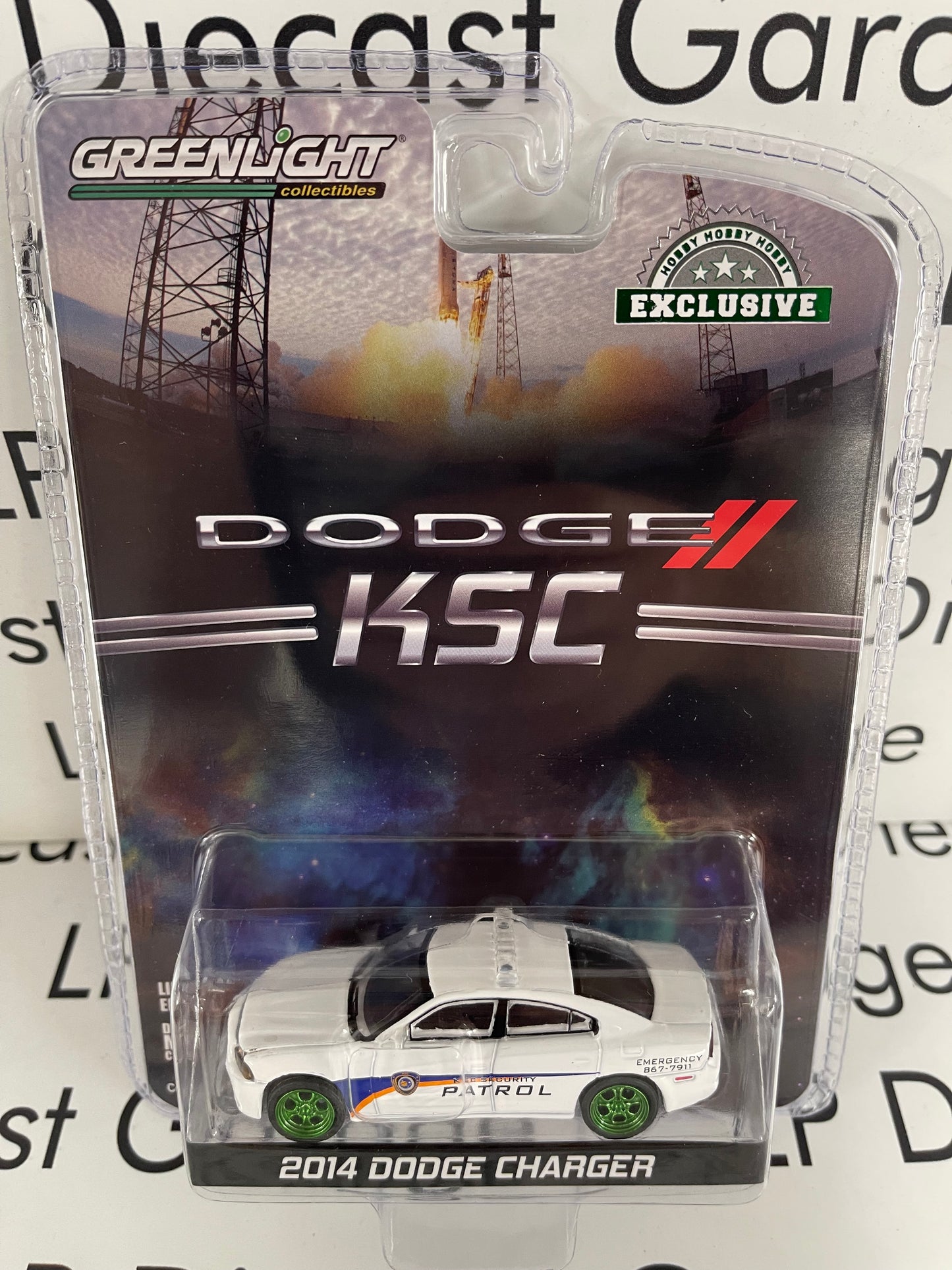 GREENLIGHT *GREEN MACHINE* 2014 Dodge Charger KSC Kennedy Space Center Security 1:64 Diecast