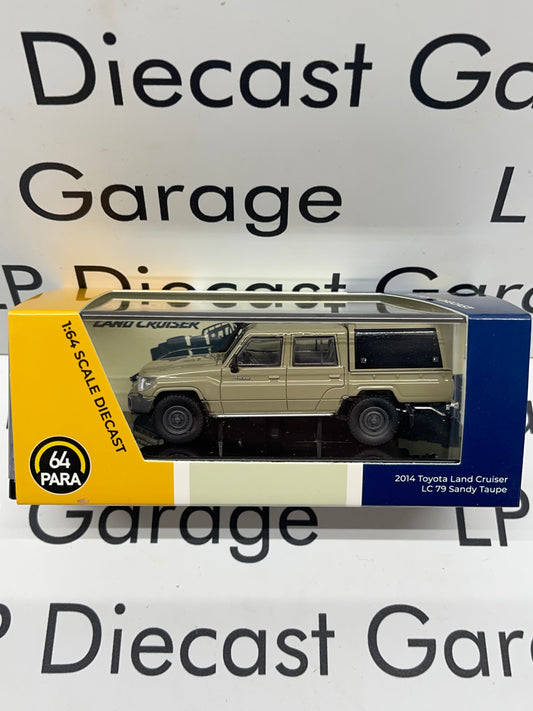 PARAGON MODELS 2014 Toyota Land Cruiser LC79 Truck with Bed Cap Sandy Taupe  1:64 Diecast