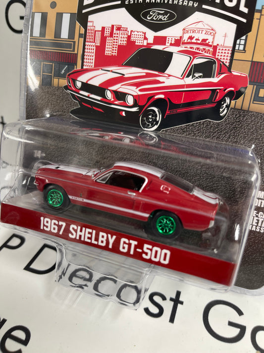 GREEN MACHINE CHASE GREENLIGHT 1967 Ford Mustang Shelby GT500 Red 1:64 Diecast Woodward Dream Cruise