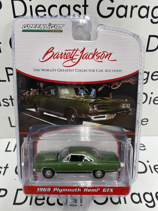 GREENLIGHT Barrett Jackson 1969 Plymouth Hemi GTX Green 1:64 Diecast