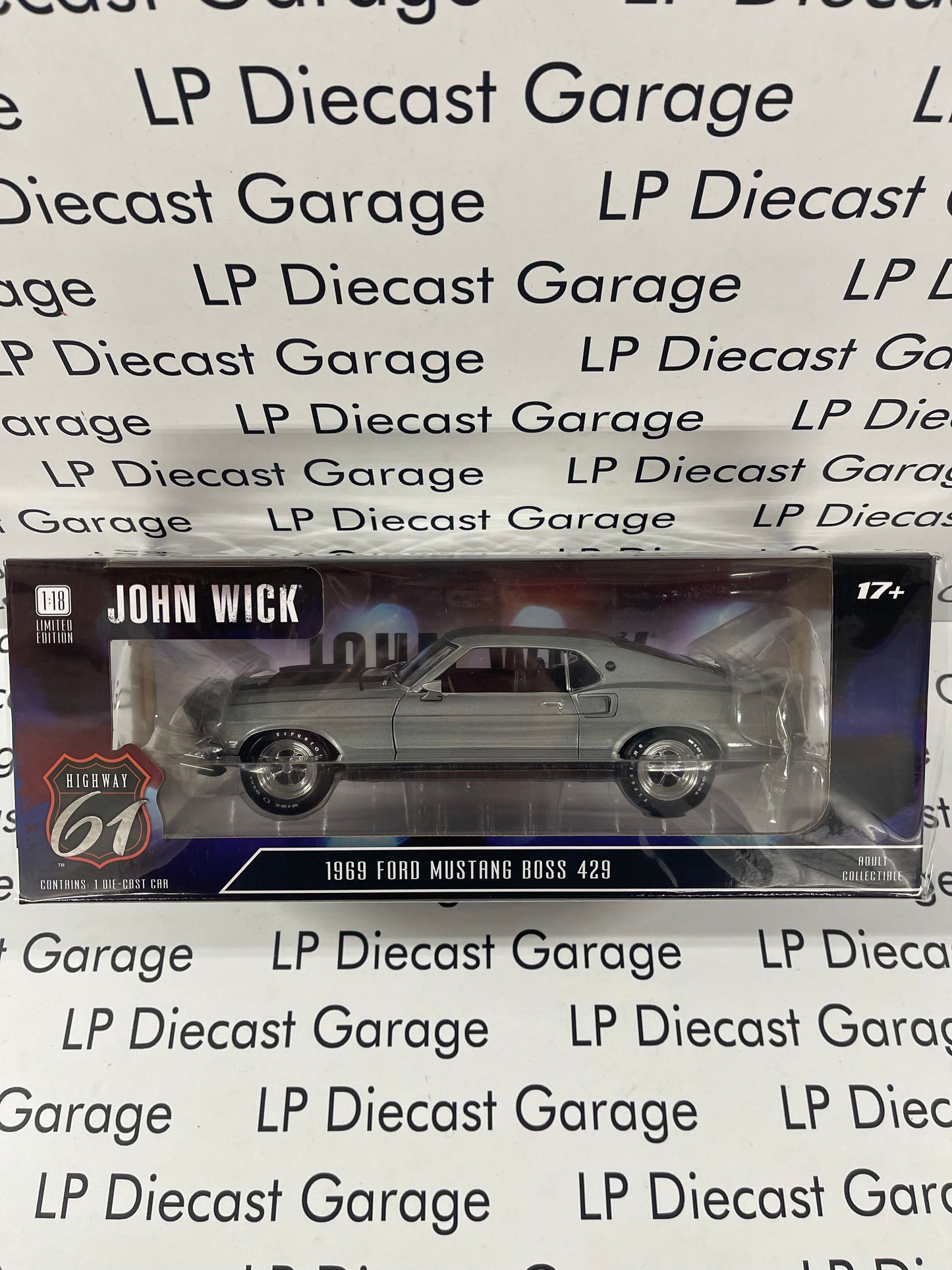 HIGHWAY 61 1969 Ford Mustang Boss 429 John Wick Movie Car 1:18 Diecast