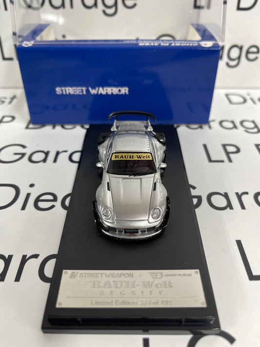 STREET WARRIOR Porsche 993 RWB RAUH-Welt Silver 1:64 Diecast Ghost Player