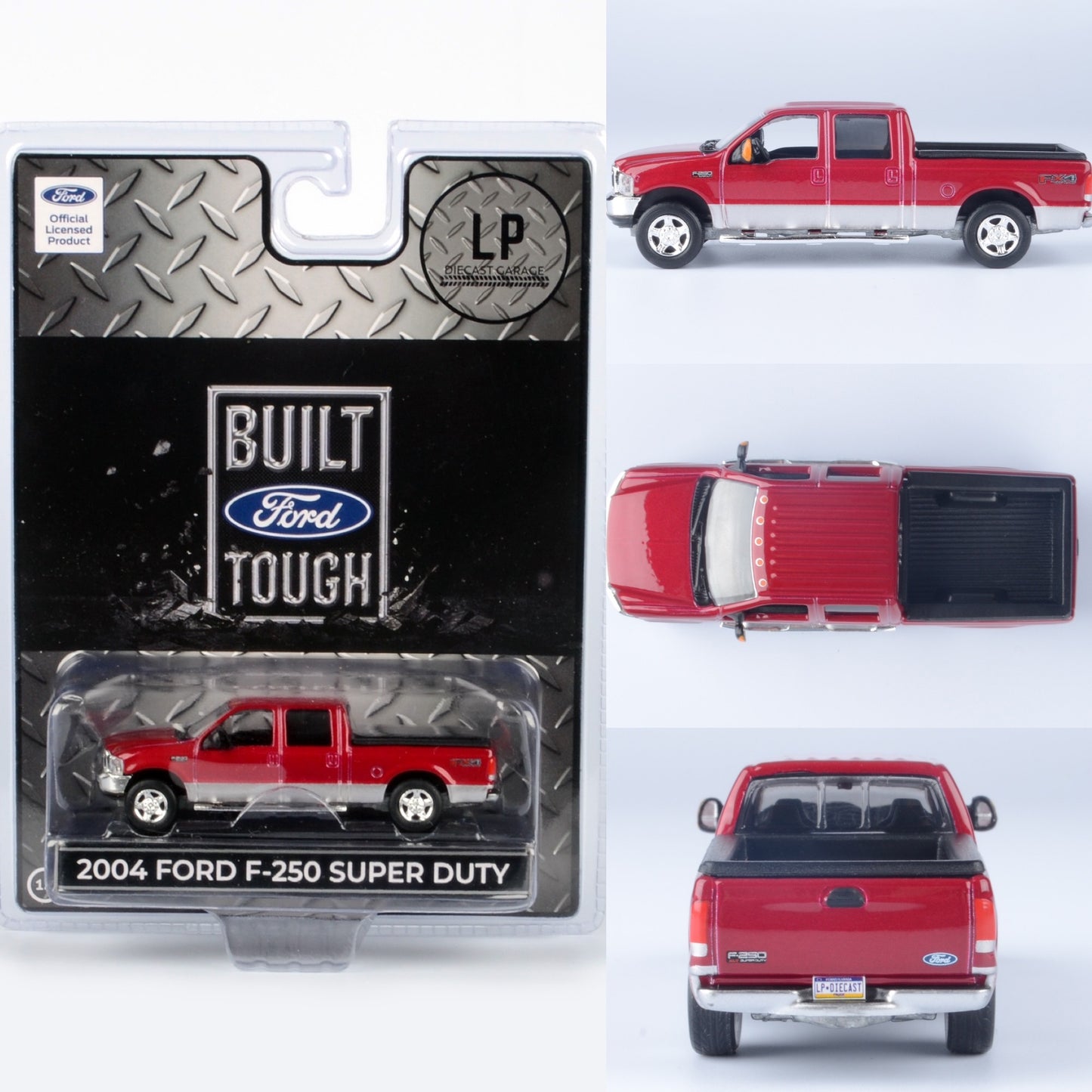 MOTORMAX 2004 Ford F-250 Super Duty Crew Cab Truck Toreador Red/ Silver 2 Tone LP Diecast Garage Exclusive 1:64 Diecast Promo *PRE-ORDER due in Jan 2025*