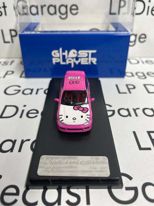 GHOST PLAYER Honda Civic EG6 Pink Hello Kitty 1:64 Diecast