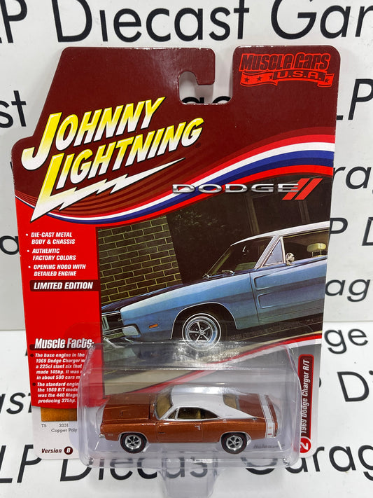 JOHNNY LIGHTNING 1969 Dodge Charger R/T Copper Poly Muscle Cars USA 1:64 Diecast