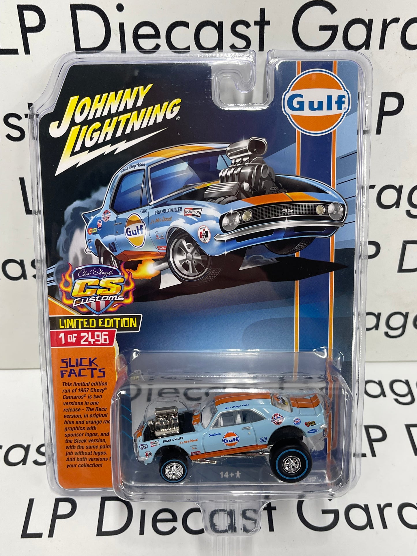 JOHNNY LIGHTNING 1967 Chevy Camaro Zingers Gulf Graphic CS Customs 1:64 Diecast