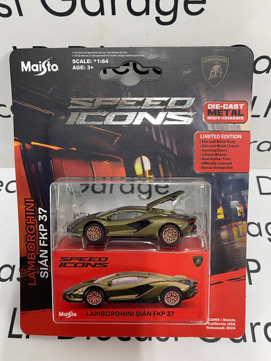 MAISTO Speed Icons Lamborghini Sian FKP 37 Green Limited Edition 1:64 Diecast