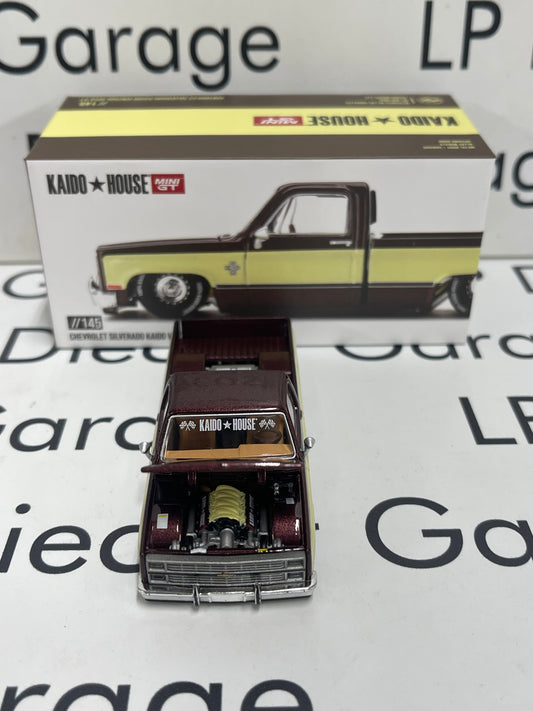 MINI GT KAIDO HOUSE Chevrolet Silverado Vintage Spec V1 Brown 1:64 Diecast