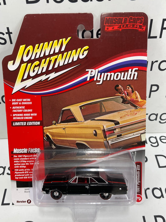 JOHNNY LIGHTNING 1967 Plymouth GTX Black Muscle Cars USA 1:64 Diecast
