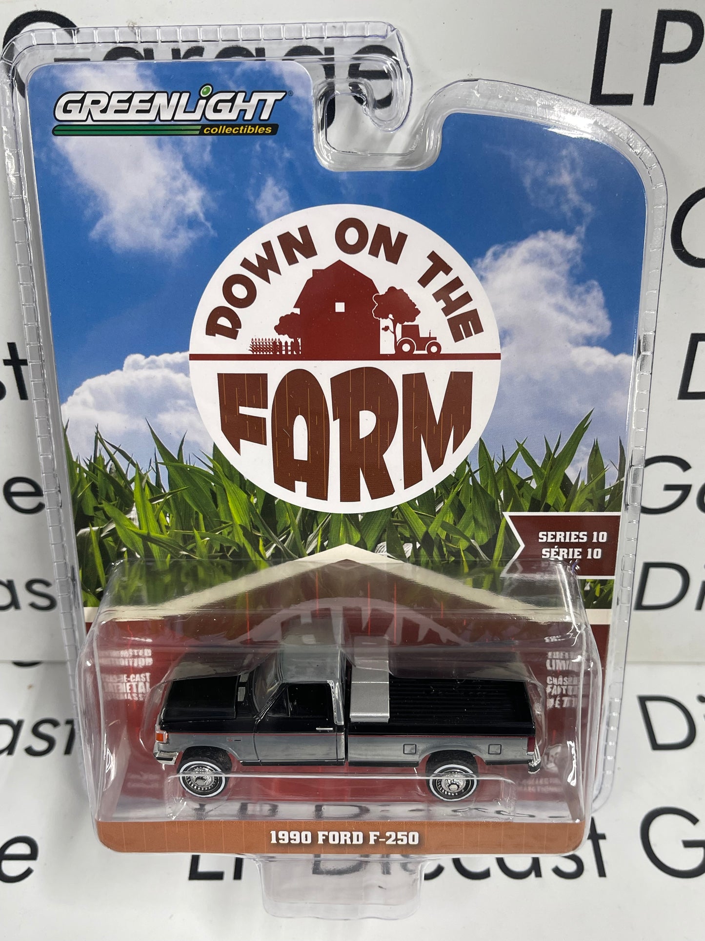 RAW CHASE GREENLIGHT 1990 Ford F-250 Black 1:64 Diecast Down on the Farm Truck