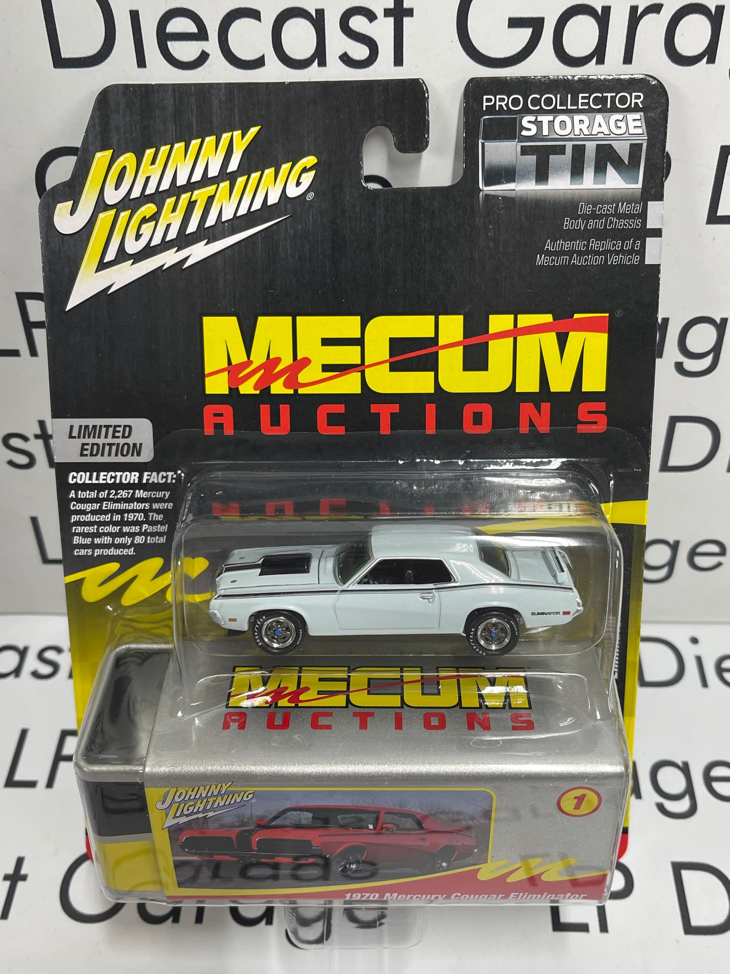 JOHNNY LIGHTNING 1970 Mercury Cougar Eliminator White Mecum 1:64 Diecast