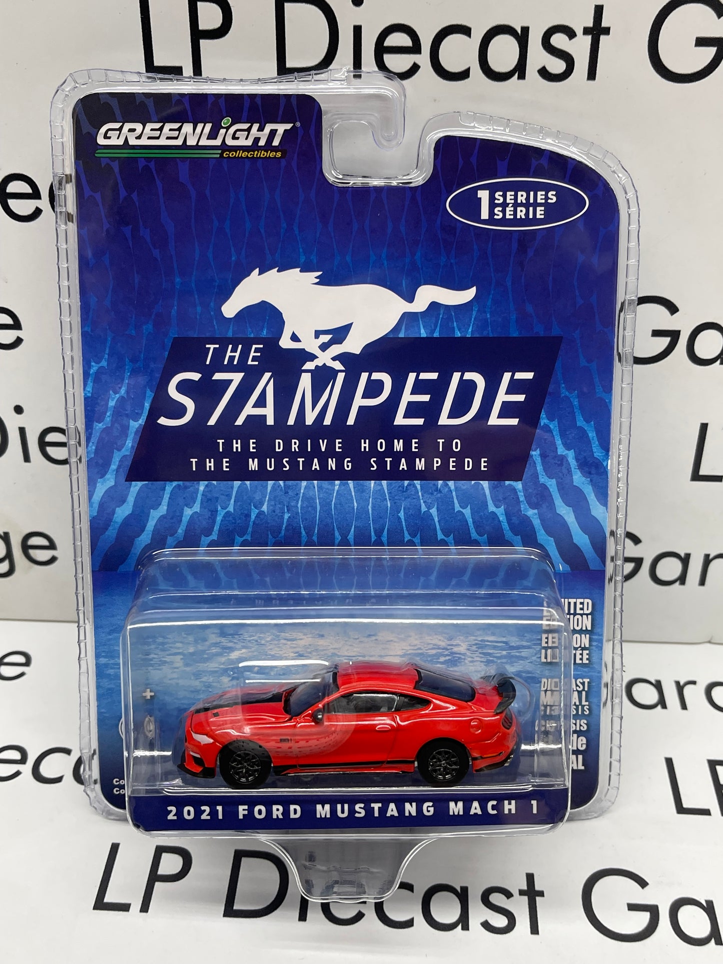 GREENLIGHT 2021 Ford Mustang Mach 1 Race Red The Stampede Series 1:64 Diecast