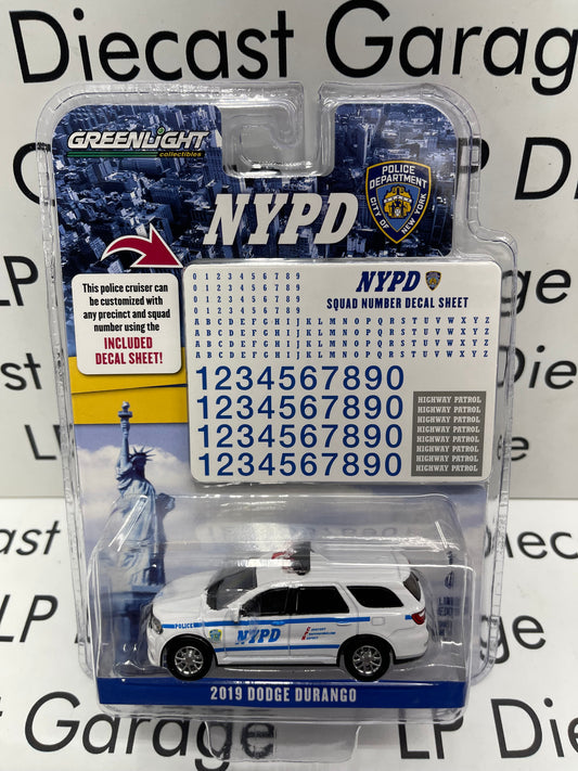 GREENLIGHT 2019 Dodge Durango NYPD Police w/ Decal Sheet 1:64 Diecast